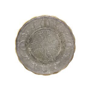 Vintage Jeanette Glass Harp Lyre Pattern Dessert Plates 7 ½" Dew Drop Stippled